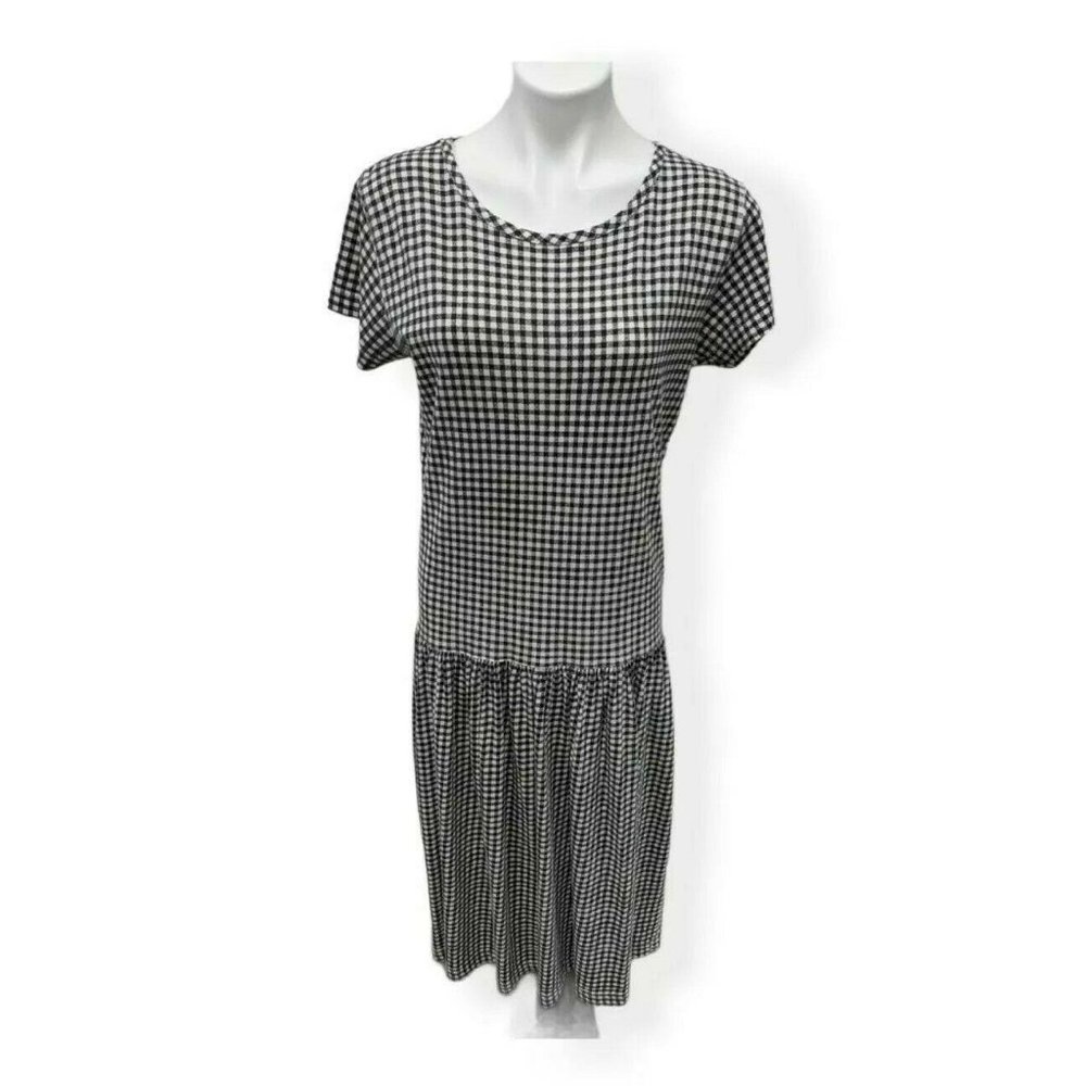 Vintage Eddie Bauer Medium Midi Dress Black White